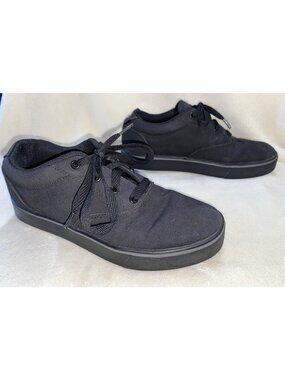 Heelys "Launch" Canvas Shoes Sneakers Black Skate With Wheels Women 7 Clean #d